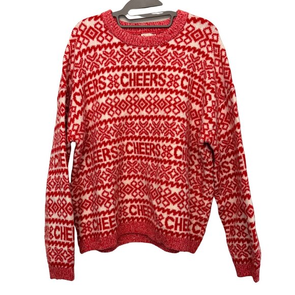 A New Day Fair Isle Cheers Red & White Christmas Womans Sweater - Size XXL - Picture 2 of 8